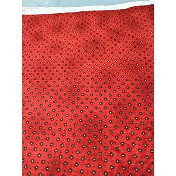 Red Cotton Quilting Fabric by Henry Glass 18x22" Small Black & Yellow Diamond Pa - Picture 1 of 6